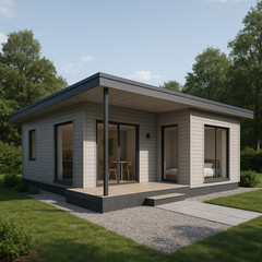 F-01 – Sleek Smart Home Design (60m² Concept Plan) – Digital Building Plans