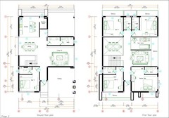 36×49 Feet House Plans 11×15 Meter 5 Beds 6 Baths PDF, CAD files &A4 Hard Copy