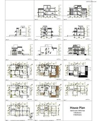 House Plan 10×16 Meter 33×53 Feet 4 Beds 4 Baths Terrace Roof (A4 Hard Copy)