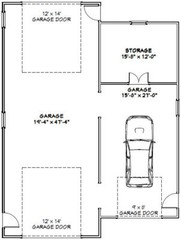 36×48 1 RV Garage – 1,600 sq ft – PDF Floor Plan – Model 2A