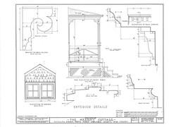 Plans for a Saltbox style Colonial home, Kearney Cottage, 1784, 2-3 bedrooms