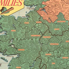Erin’s First Families Ireland Vintage Genealogy Map Irish Surnames Illustration