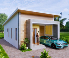 20×30 Feet Small House Design 6×9 Meter 2 Beds Shed Roof PDF Plan (A4 Hard Copy)