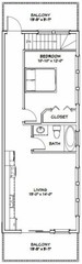 36×42 Apartment with 1-Car 1-RV Garage — PDF Floor Plan — 853 sqft — Model 1