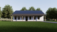 House Plan, 3 Bedroom 2 Bath Barndominium with Porch, 1620 sq ft | PDF DOWNLOAD