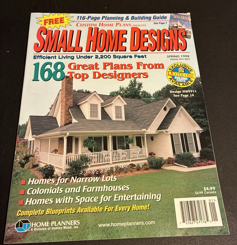 Small Home Designs Spring 1998 Magazine Vintage Many Different Home Floor Plans