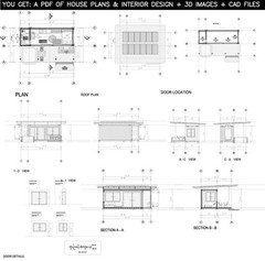 Container house plans – 1 bedroom – 1 bathroom – Digital PDF File
