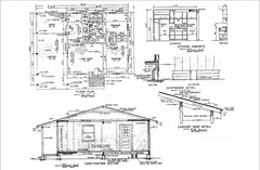 Generic 24×24 Tiny Home Cabin Design Plans – 2 Bedroom Drawings