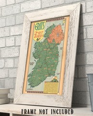 Erin’s First Families Ireland Vintage Genealogy Map Irish Surnames Illustration