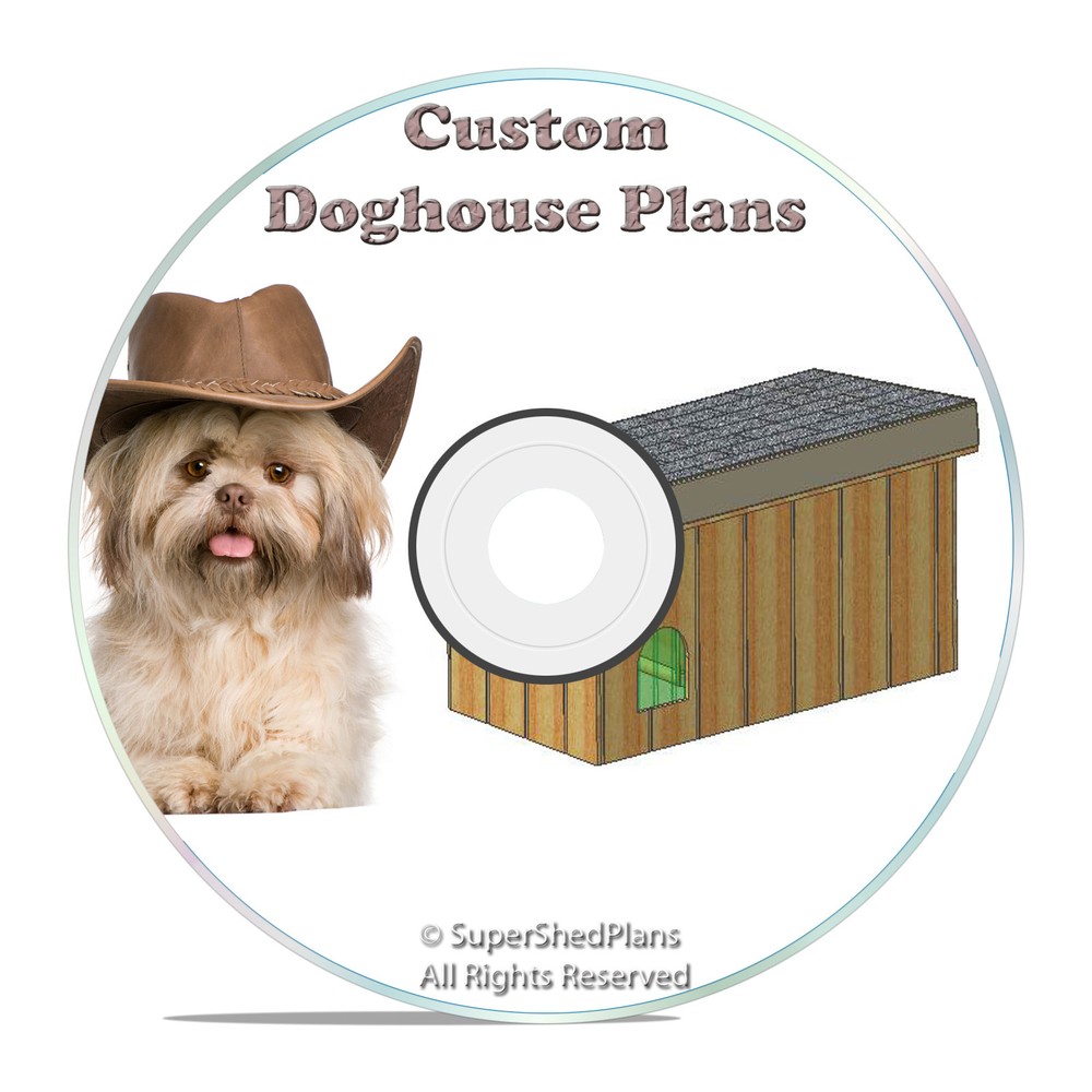 CAD Designed Insulated Dog House Plans, Large breed weatherproof w/ sundeck, DIY
