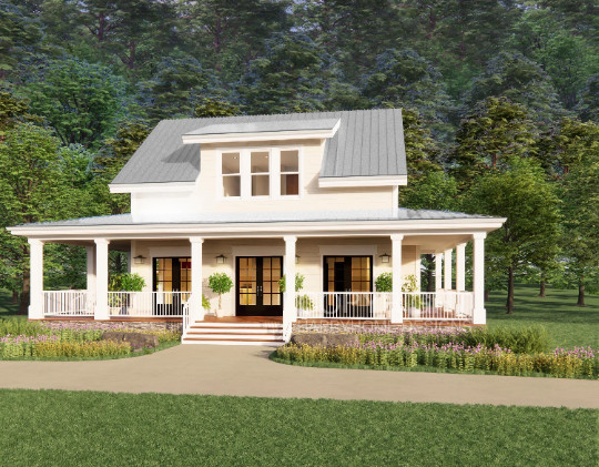 Cottage Farmhouse Plan 3 bed 3.5 bath (51’x48′) Custom House Plans and Blueprint