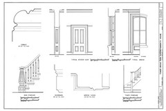 Italianate Victorian house, tower, porches, printed architectural drawings