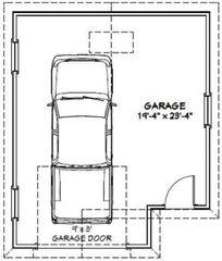 20×24 1-Car Garage — 456 sq ft — PDF Floor Plan — Model 5