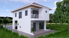 22.5×33 Feet Small House Plan 6.9×10 Meter 2 Beds 3 Bath Hip Roof (A4 Hard Copy)