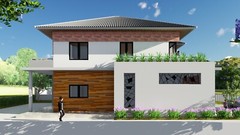 A4 Printed & PDF House Plan 36x46Feet 11×14 Meter 3 Beds 3 Bath Hip Roof