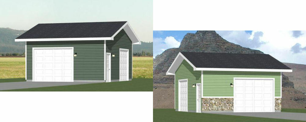 20×24 1-Car Garage — 480 sq ft — PDF Floor Plan — Model 4 and 4A