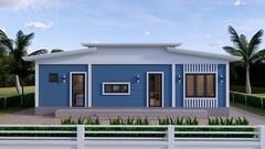 43×25 Feet House Plans 13×7.5 Meter 3 Beds 2 Baths Shed Roof PDF (A4 Hard Copy)