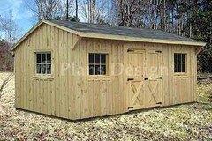10′ x 16′ Saltbox Roof Style Storage Shed Plans, #71016