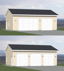 36×28 3-Car Garage — 1,008 sq ft — PDF Floor Plan — Model 11D