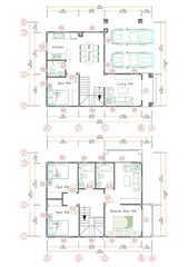 26×33 Feet House Design Plan 8×10 Meter 3 Beds 3 Baths Hip Roof (A4 Hard Copy)