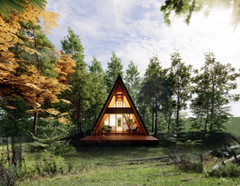 A Frame Modern Cabin House – Plan Blueprint PDF or Print Drawing Construction ~
