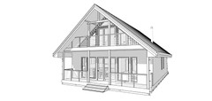 42’x70′ 2 Bed, 2 Bath A-Frame Cabin Architectural Build Plans PDF Download