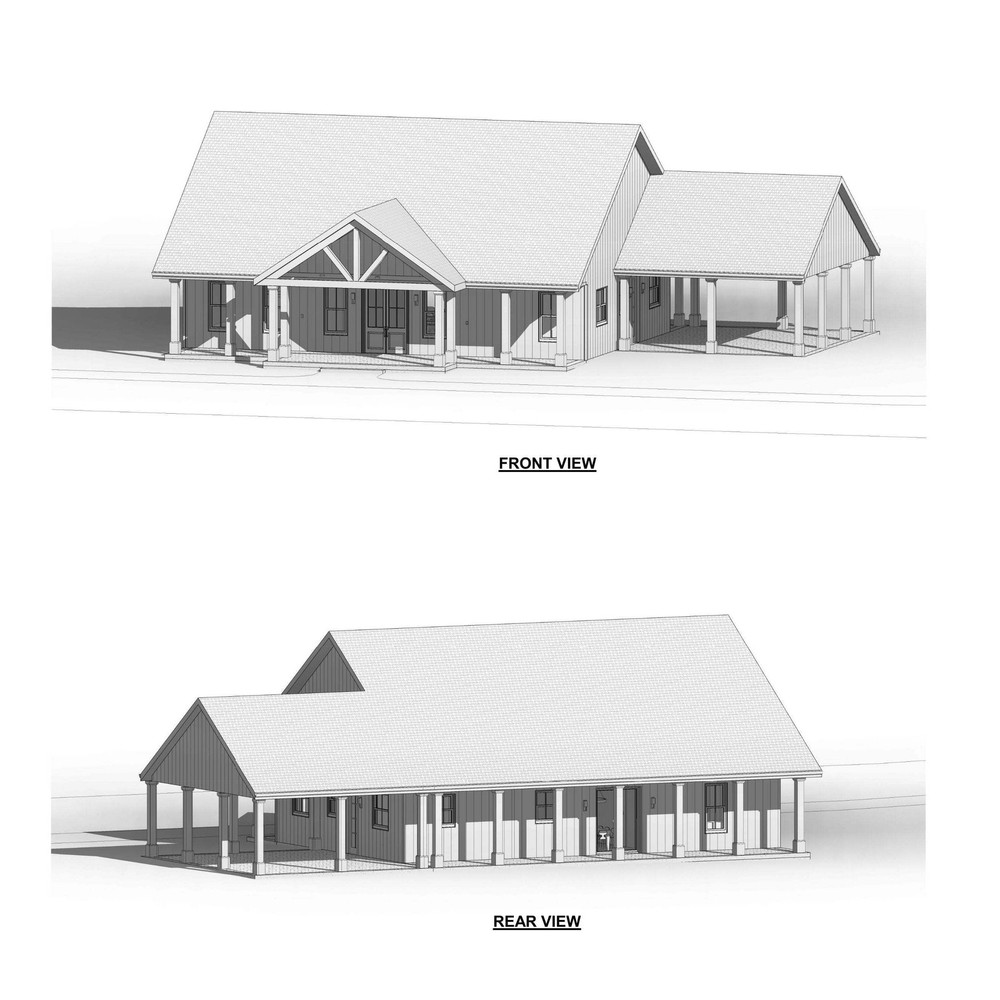 Oak Springs with carport House Custom Plan – Modern Farmhouse 3 Bed/2 Bath 1700