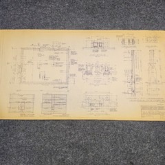 Vintage House Blueprint 33×17 1964 Mid Century Modern Drawing Art Glen Ellyn IL