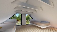 Black House 2 Bed, Bathroom, Terrace&Mansard Roof CAD Blueprints Metric/Imperial