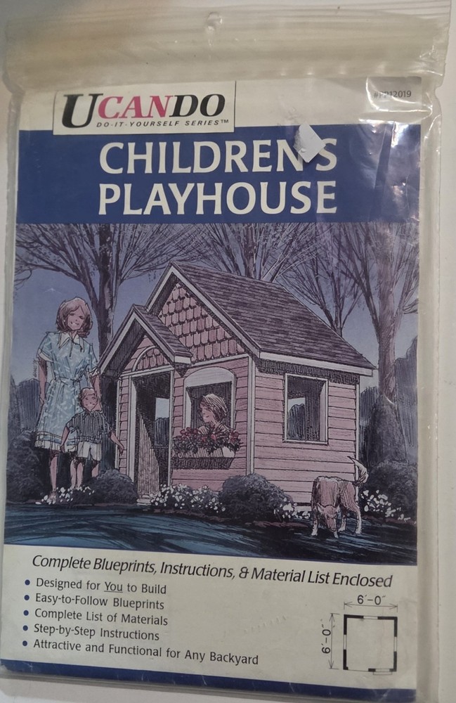 Do It Yourself Children’s Playhouse Blueprints Plans Instructions MaterialsList