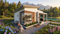 35×27 Ft House Design Plan 10.7×8.1 Meter 2 Bed 1 Bath A4 Printed PDF & CAD Plan
