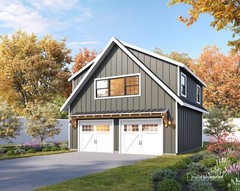 26′ x 26′ Two Car ADU Garage Loft Architectural Plans – PDF Download