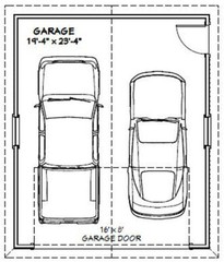 20×24 2-Car Garage — 480 sq ft — PDF Floor Plan — Model 10