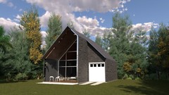 Modern House Plan with Blueprint PDF, DWG & 3D Design- 1100sqft (No 13)