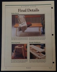 1993 Vintage DIY Shaker Bench Portable Workbench Stool Plans Booklet Woodsmith
