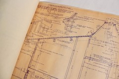OCTAGON HOUSE PLANS Vintage 1950s Blueline Blueprint Set Mid-Century Modern Rare