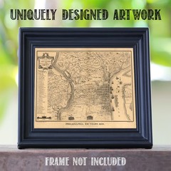 Philadelphia 100 Years Ago 1875 Vintage City Map Historical Wall Art Print