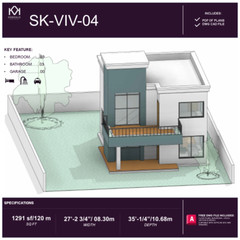 35′-2 3/4″ x 27′-1/4″ (10.68X08.30 m) A Frame Modern House – Plan Blueprint PDF