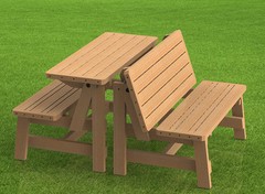 Convertible Benches to Picnic Table Combination Building Plans