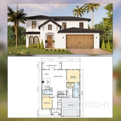 Sonora Grove – Luxury Mediterranean House Plan Design – 4 Bed 3 Bath 2940 sq ft