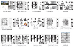 35’x51’ 3 Beds, 2 Baths Charming A-Frame Architectural Build Plans PDF Download.