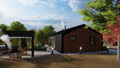 Barn House 2 Bed, Bathroom, Living Room, Terrace CAD Blueprints Metric/Imperial
