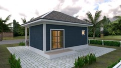 23×21 Feet Tiny House Plans 8×6.5 Meter 1 Bed 1 Bath Hip Roof PDF (A4 Hard Copy)