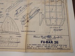 Model Airplane 2 Vintage Blueprints “P30-Too” & “FU-BAR 36″ About 33″x 22”