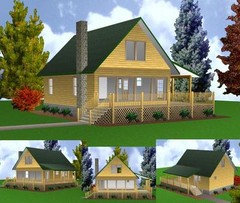 Cabin w/Loft 24×32 Plans Package, Blueprints & Material List