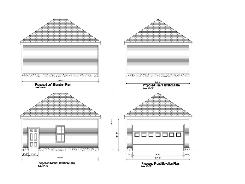 20’X24′- 24’X20′ TWO CAR GARAGE PLANS GABLE DORM ROOF GARAGE PLAN 18-2024HIP-5