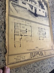 Vintage 1948 MCM Contemporary Home Blueprint Triflex Service Washington DC Plan