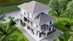 House Plan 26×49 Feet 8×15 Meter 5 Beds 5 Baths Hip Roof PDF Plan (A4 Hard Copy)