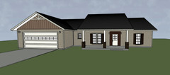 Ranch House Plans 1614 SF 3 Bed 2 Bath Split BR – #1211 Open Floor (Blueprints)