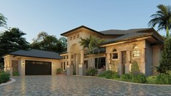 REVIT- FILE BLUEPRINTS MEDITERRANEAN TWO STORY HOUSE PLAN ARCHUP #105M
